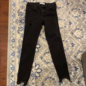 Flying monkey distressed skinny jeans